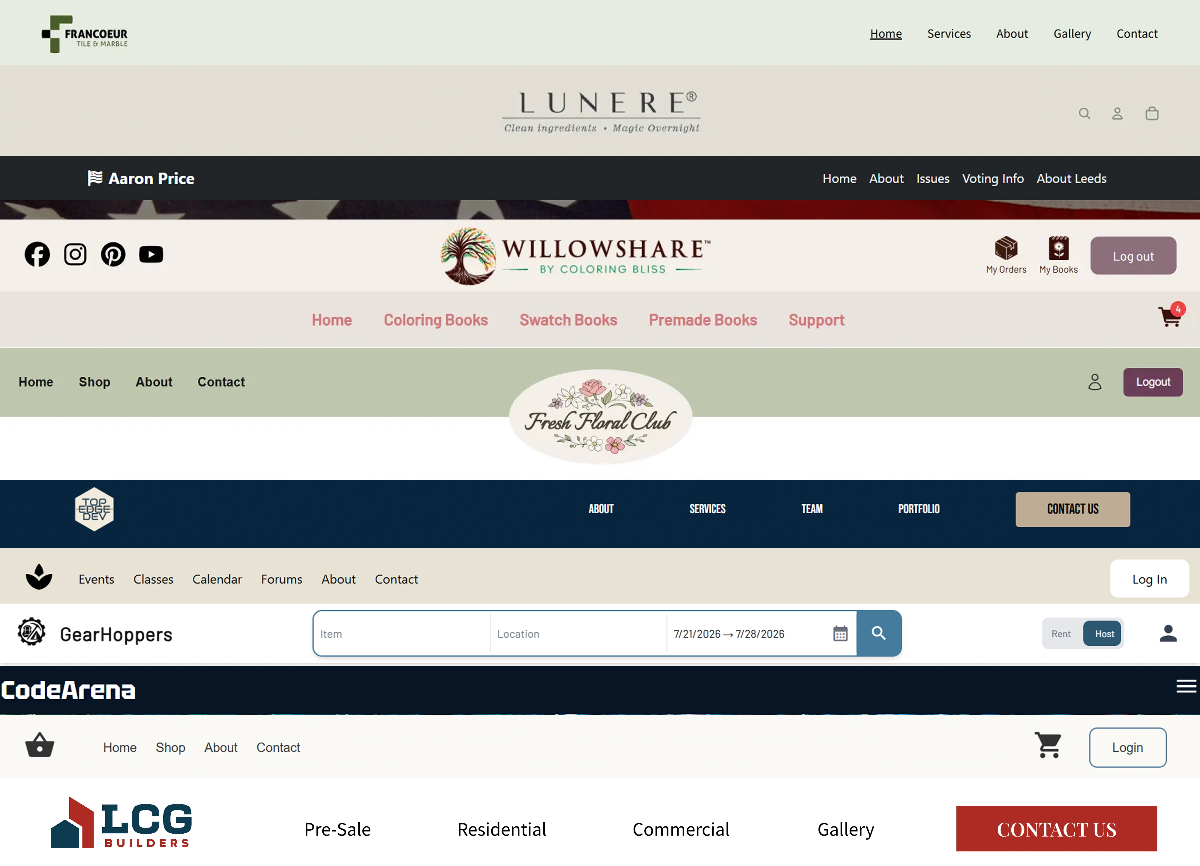 Collage of custom software and web development projects built by Top Edge Dev